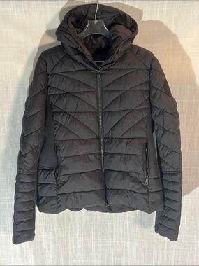 Bernardo Black Quilted Hooded Puffer Jacket